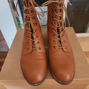 Madewell pattie lace up boots in saddle brown